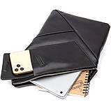 Шкіряна чоловіча сумка через плече GRANDE PELLE 11439 Чорний, фото 5