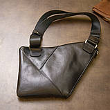 Шкіряна чоловіча сумка через плече GRANDE PELLE 11439 Чорний, фото 9