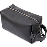 Матовий чоловічий шкіряний несесер GRANDE PELLE 11509 Чорний, фото 2