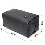 Матовий чоловічий шкіряний несесер GRANDE PELLE 11509 Чорний, фото 4