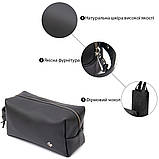 Матовий чоловічий шкіряний несесер GRANDE PELLE 11509 Чорний, фото 5