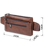 Шкіряна сумка на пояс унісекс Vintage 20457 Коричневий, фото 3