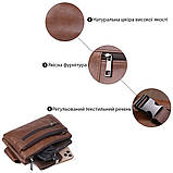 Шкіряна сумка на пояс унісекс Vintage 20457 Коричневий, фото 4