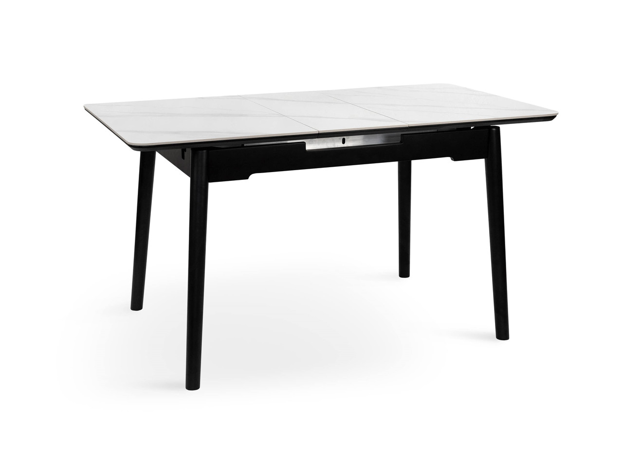 Стіл обідній Нептун 110-140 см кераміка (чорний/білий мармур), фото 1