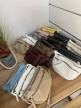 Поясна сумочка бананка модна жіноча в різних кольорах 21*14 см штучна шкіра Nata