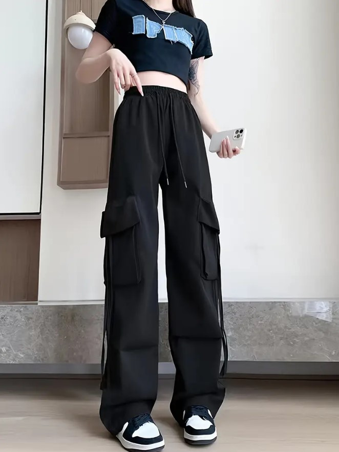 Штани жіночі карго широкі в стилі Y2K, фото 1