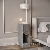 LofTerno Приліжкова тумбочка вузька з одним ящиком без ручки, тумба для дому з ДСП-плита T-13 Бетон + кварцит