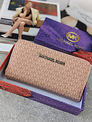 Гаманець жіночій Michael Kors пудровий+срібло Є