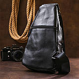 Модна шкіряна чоловіча сумка через плече Vintage 20673 Чорний, фото 10