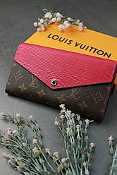 Гаманець Louis Vuitton конверт великий малиновий LUX якість у фірмовій коробці