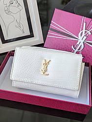 Гаманець Yves Saint Laurent конверт рептилія білий Є