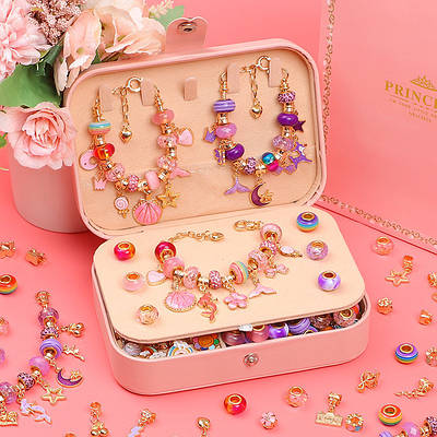 Аксесуари для створення браслетів намист у скриньці Хендмейд дитячої біжутерії Ігровий комплект прикрас