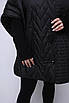 Куртка - пончо осіння жіноча великого розміру модні чорний, фото 6