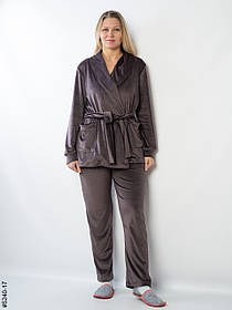5240-17 Костюм домашній жіночий велюр (3 од: 42-44,46-48,50-52)