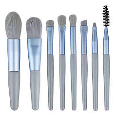Набір із 8 пензлів для макіяжу Сірі Makeup Brushes set