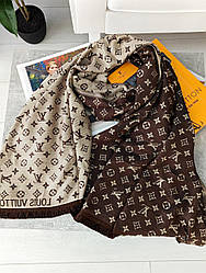ПАЛАНТИН ШАРФ LOUIS VUITTON двосторонній шоколадно-бежевий Є