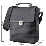 Сумка чоловіча SHVIGEL 11137 з вінтажної шкіри Чорна, фото 3