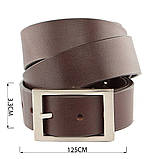 Надійний шкіряний італійський ремінь GRANDE PELLE 00242 Коричневий, фото 3