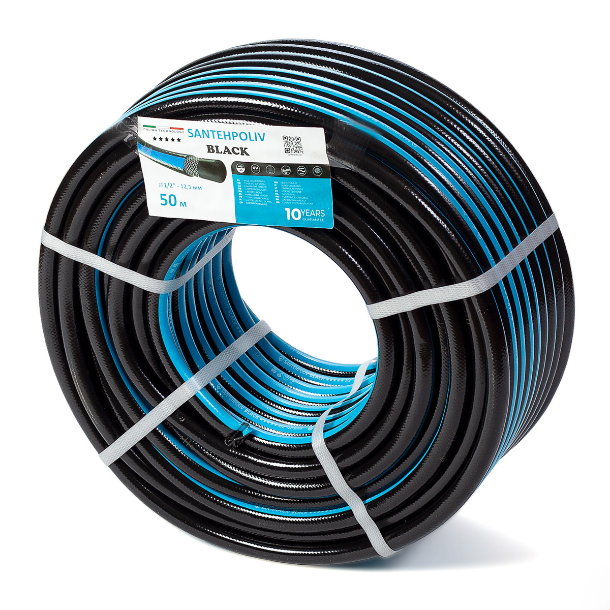 Шланг для поливу (SANTHEPOLIV BLACK): 50метрів  1/2 " (12,5 мм)