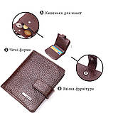 Компактний гаманець для чоловіків з натуральної шкіри KARYA 21326 Коричневий, фото 4