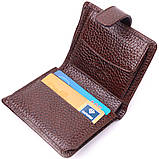 Компактний гаманець для чоловіків з натуральної шкіри KARYA 21326 Коричневий, фото 6