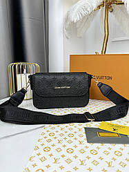 Сумка крос-боді Louis Vuitton два ременя чорний стеганий Є