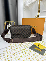 Сумка крос-боді Louis Vuitton два ременя коричневий клітка Є