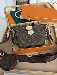 Сумочка 3 в 1 Louis Vuitton Multi Pochette bag  корич.+коричневий Є