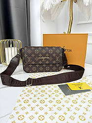 Сумка крос-боді Louis Vuitton два ременя коричневий класик Є