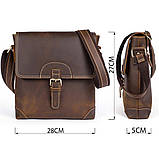 Сумка чоловіча Vintage 14675 Коричнева, фото 4