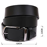 Ремінь чоловічий GRANDE PELLE 00870 шкіряний Чорний, фото 4
