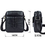 Сумка чоловіча флотар Vintage 14721 Чорна, фото 3