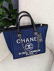 Сумка шопер Chanel Deauville Large джинс Є