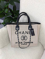 Сумка шопер Chanel Deauville Large бежевий Є