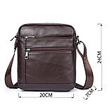 Сумка чоловіча компактна Vintage 14746 Коричнева, фото 3