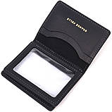 Містка обкладинка на автодокументи у вінтажній шкірі Україна GRANDE PELLE 16709 Чорна, фото 3