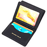 Містка обкладинка на автодокументи у вінтажній шкірі Україна GRANDE PELLE 16709 Чорна, фото 4