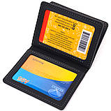 Містка обкладинка на автодокументи у вінтажній шкірі Україна GRANDE PELLE 16709 Чорна, фото 5