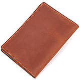 Цікава обкладинка на паспорт із вінтажної шкіри Слава ЗСУ GRANDE PELLE 16727 Світло-коричнева, фото 2