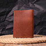 Цікава обкладинка на паспорт із вінтажної шкіри Слава ЗСУ GRANDE PELLE 16727 Світло-коричнева, фото 6