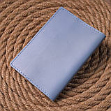 Оригінальна шкіряна обкладинка на паспорт комбі двох кольорів Серце GRANDE PELLE 16729 Жовто-блакитна, фото 6