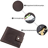 Солідне чоловіче портмоне вінтажну в комбінації двох кольорів GRANDE PELLE 11230 Коричнева, фото 4