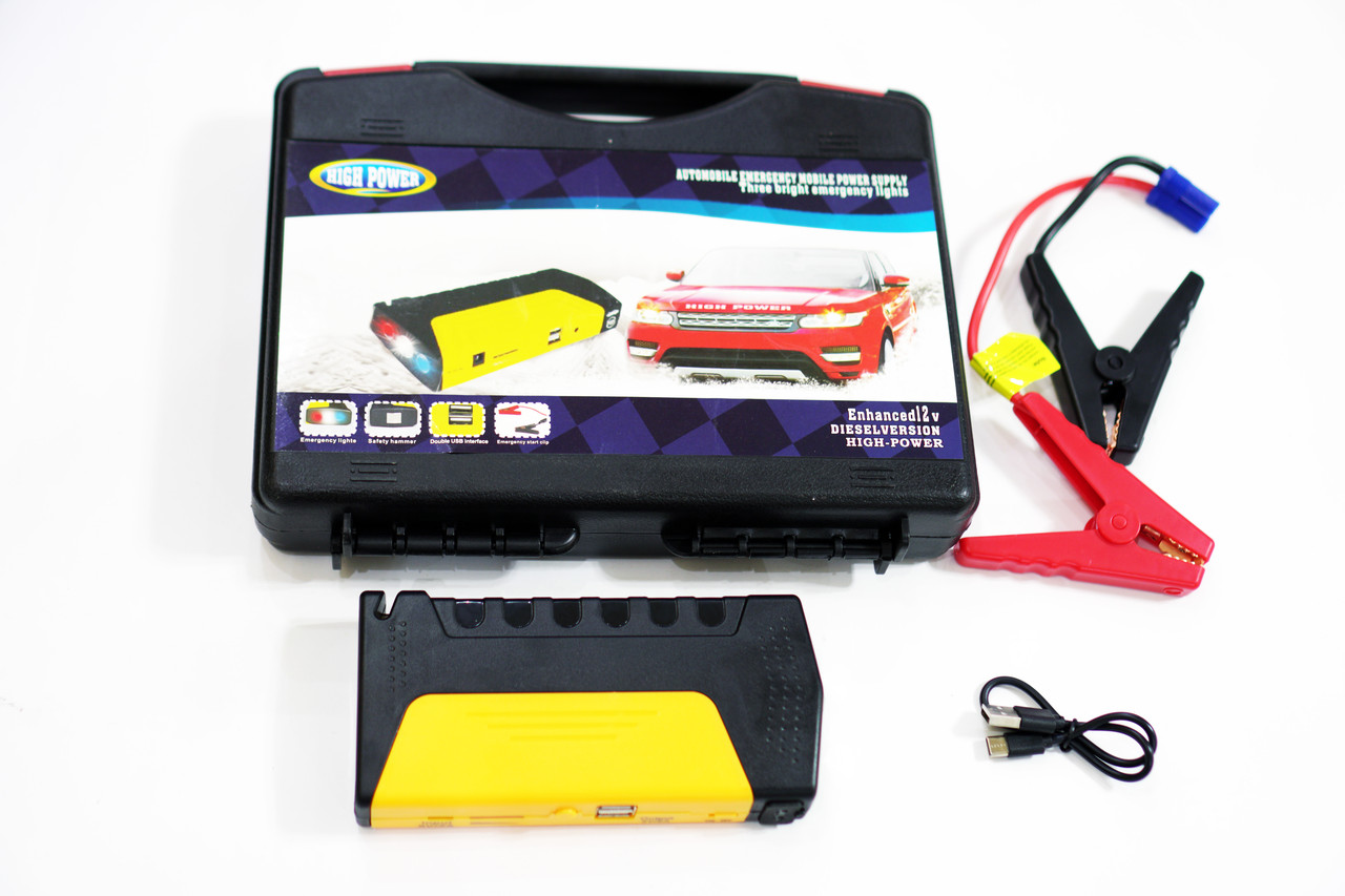 Автономний пуско зарядний пристрій для автомобіля 20000mah 2usb ліхтарик car jump starter