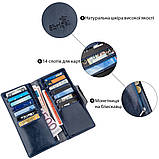 Гаманець унісекс вертикальний зі шкіри Алькор на кнопках SHVIGEL 16174 Синій, фото 4