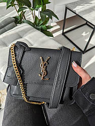 Жіноча сумочка клатч Yves Saint-Laurent LUX чорна золото Є