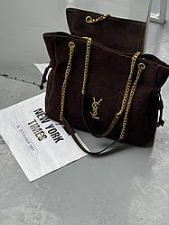 Сумка Saint Laurent Jamie in Suede шоколад Є