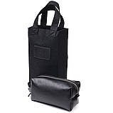 Косметичка середнього розміру з гладкої шкіри на блискавці Україна GRANDE PELLE 16764 Чорна, фото 7