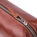 Чоловічий несесер середнього розміру з гладкої шкіри на блискавці Україна GRANDE PELLE 16766 Світло-коричневий, фото 3