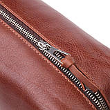 Чоловіча косметичка великого розміру з гладкої шкіри на блискавці Серце GRANDE PELLE 16768 Світло-коричнева, фото 3