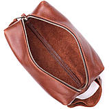 Чоловіча косметичка великого розміру з гладкої шкіри на блискавці Серце GRANDE PELLE 16768 Світло-коричнева, фото 4